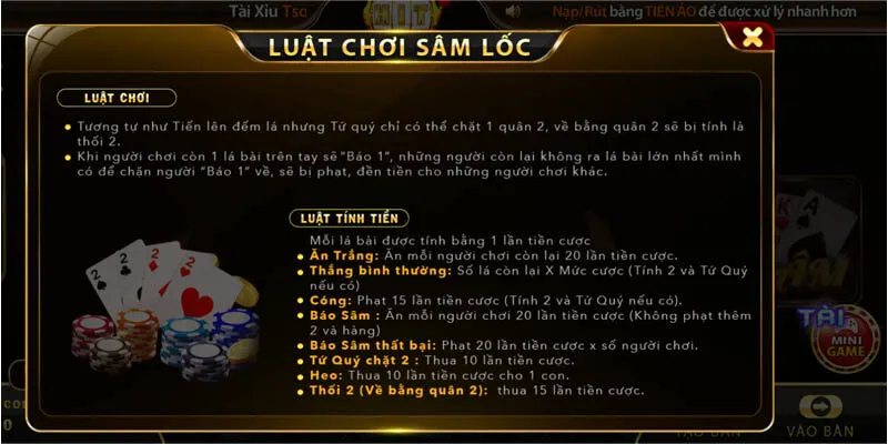 Phổ biến luật chơi Sâm trực tuyến