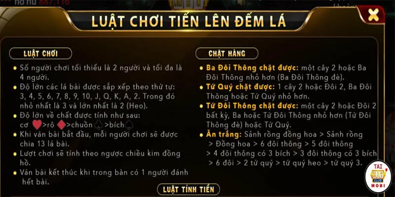 Luật chơi tiến lên điếm lá